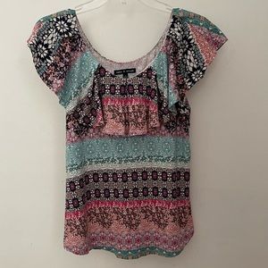 Cable & Guage Multi-color Shortsleeved Top
